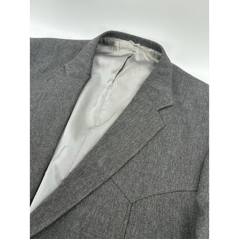 VNTG Circle S Western Style Blazer Charcoal Gray Heathered Cowboy Sport Coat 52L